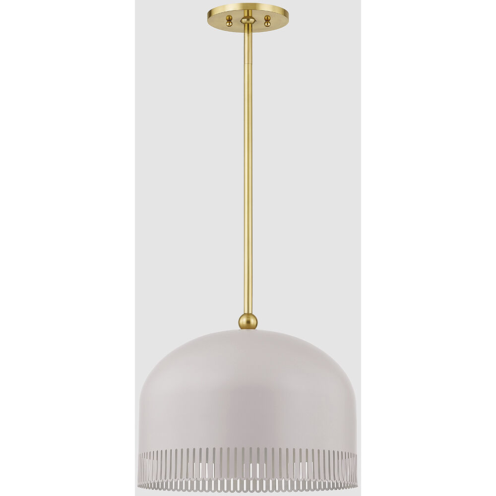 Liba 1 Light 15 inch Aged Brass/Soft Peignoir Pendant Ceiling Light